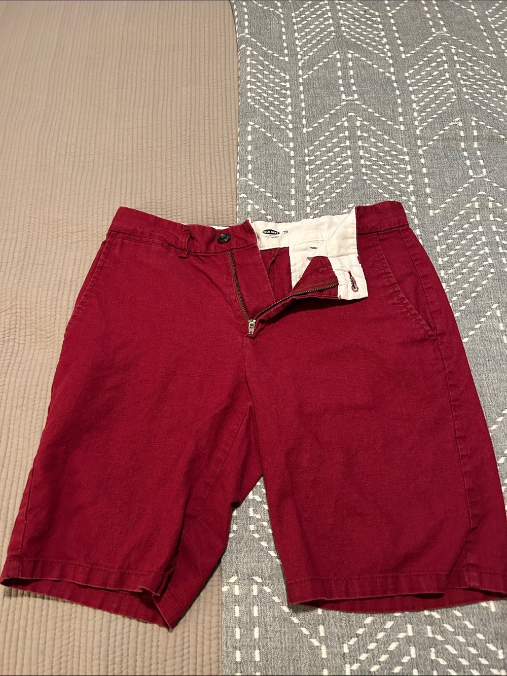 Old Navy Men's Deep Red Flat-Front Shorts